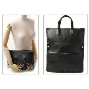 Celine Black Tote Bag Python Cabas Folded Clutch